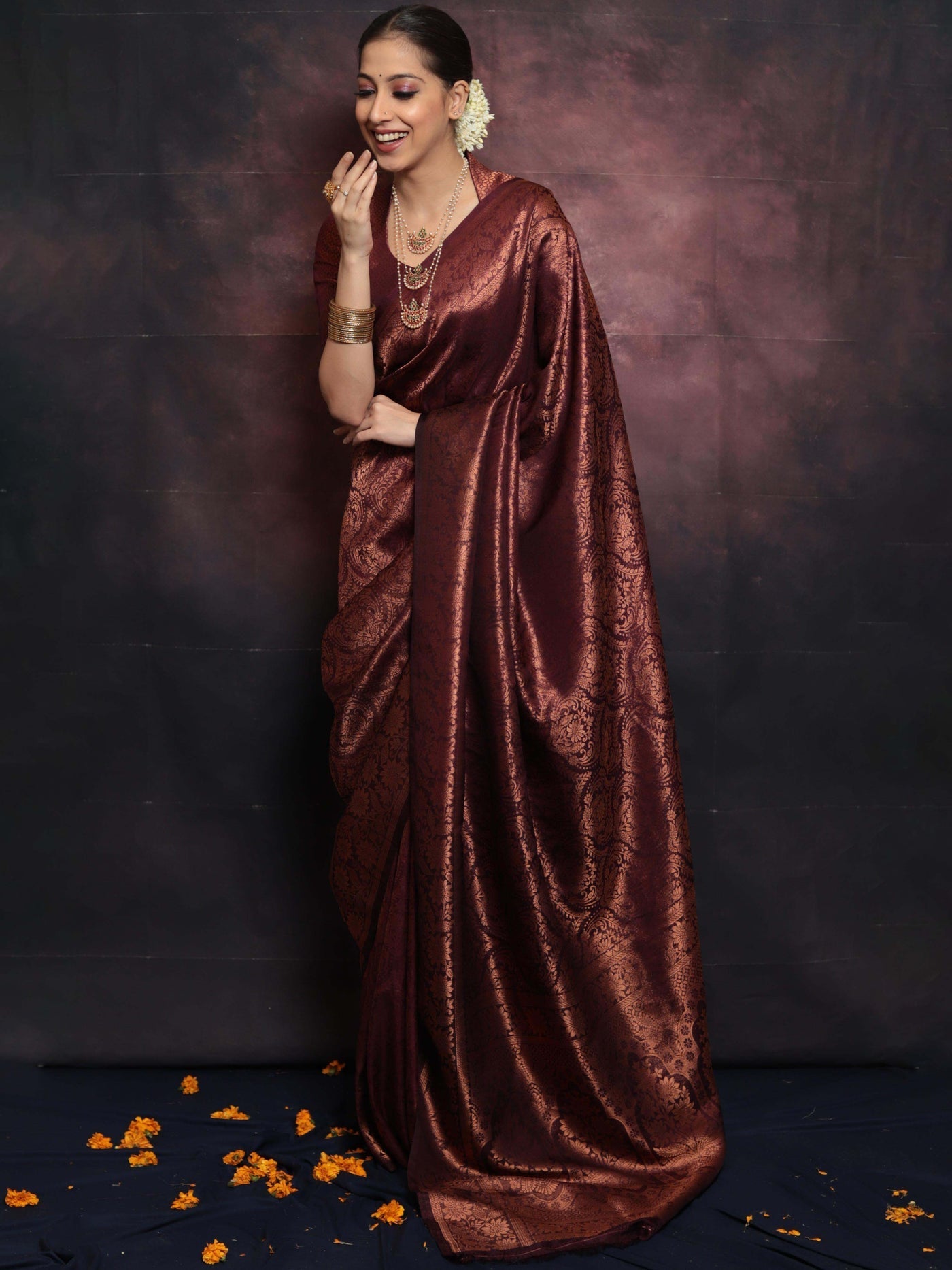 Tempting Maroon Soft Silk Saree With Symmetrical Blouse Piece