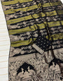 Embrocation Black Soft Banarasi Tissue Silk Saree With Pleasurable Blouse Piece