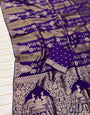 Seraglio Purple Soft Banarasi Tissue Silk Saree With Wonderful Blouse Piece