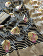 Improbable Black Soft Banarasi Silk Saree With Dulcet Blouse Piece