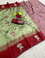 Eclat Pista Soft Silk Saree With Breathtaking Blouse Piece