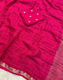 Demesne Dark Pink Banarasi Georgette Silk Saree With Quintessential Blouse Piece