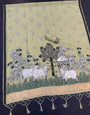 Prettiest Pista Pure Munga Cotton Silk Saree With Exquisite Blouse Piece