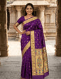 Stunner Purple Paithani Silk Saree With Capricious Blouse Piece