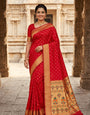 Charismatic Red Paithani Silk Saree With Piquant Blouse Piece