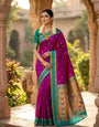 Pulsating Magenta Paithani Silk Saree With Imaginative Blouse Piece