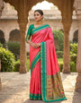 Alluring Pink Paithani Silk Saree With Precious Blouse Piece