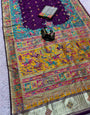 Luminous Purple Pashmina Saree With Magnetic Blouse Piece