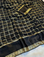 Redolent Black Banarasi Viscose Silk Saree With Prominent Blouse Piece