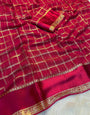 Dulcet Dark Pink Banarasi Viscose Silk Saree With Bucolic Blouse Piece