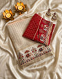 Efflorescence Beige Banarasi Viscose Silk Saree With Felicitous Blouse Piece