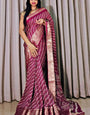 Berry Wine Printed Dola Silk Saree