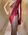 Artistic Beige Soft Silk Saree With Piquant Blouse Piece