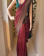 Luxuriant Maroon Soft Silk Saree With Mellifluous Blouse Piece