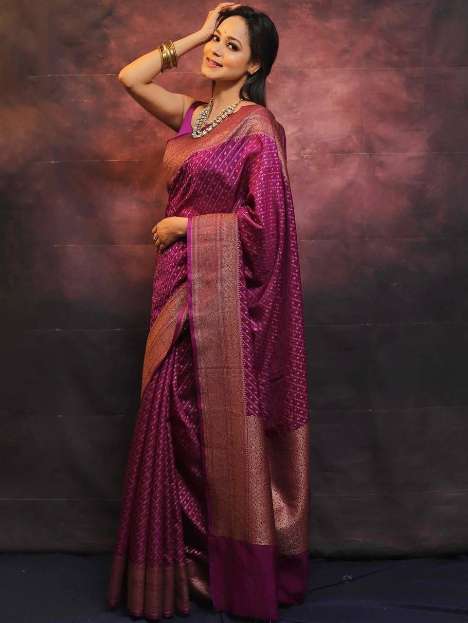 Smashing Purple Soft Silk Saree With Scrupulous Blouse Piece