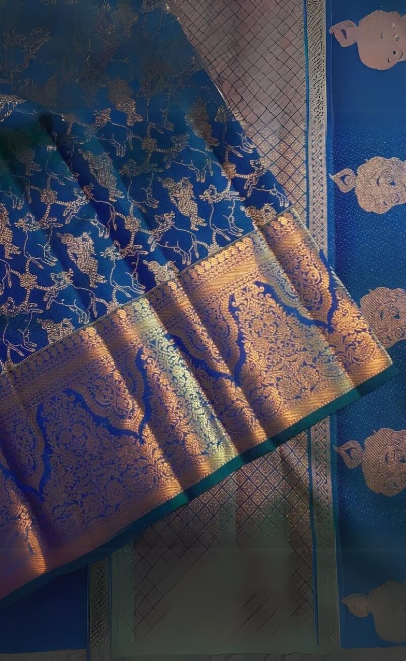Dalliance Blue Soft Silk Saree With Beautiful Blouse Piece