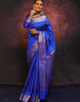 Excellent Royal Blue Soft Silk Saree With Classy Blouse Piece