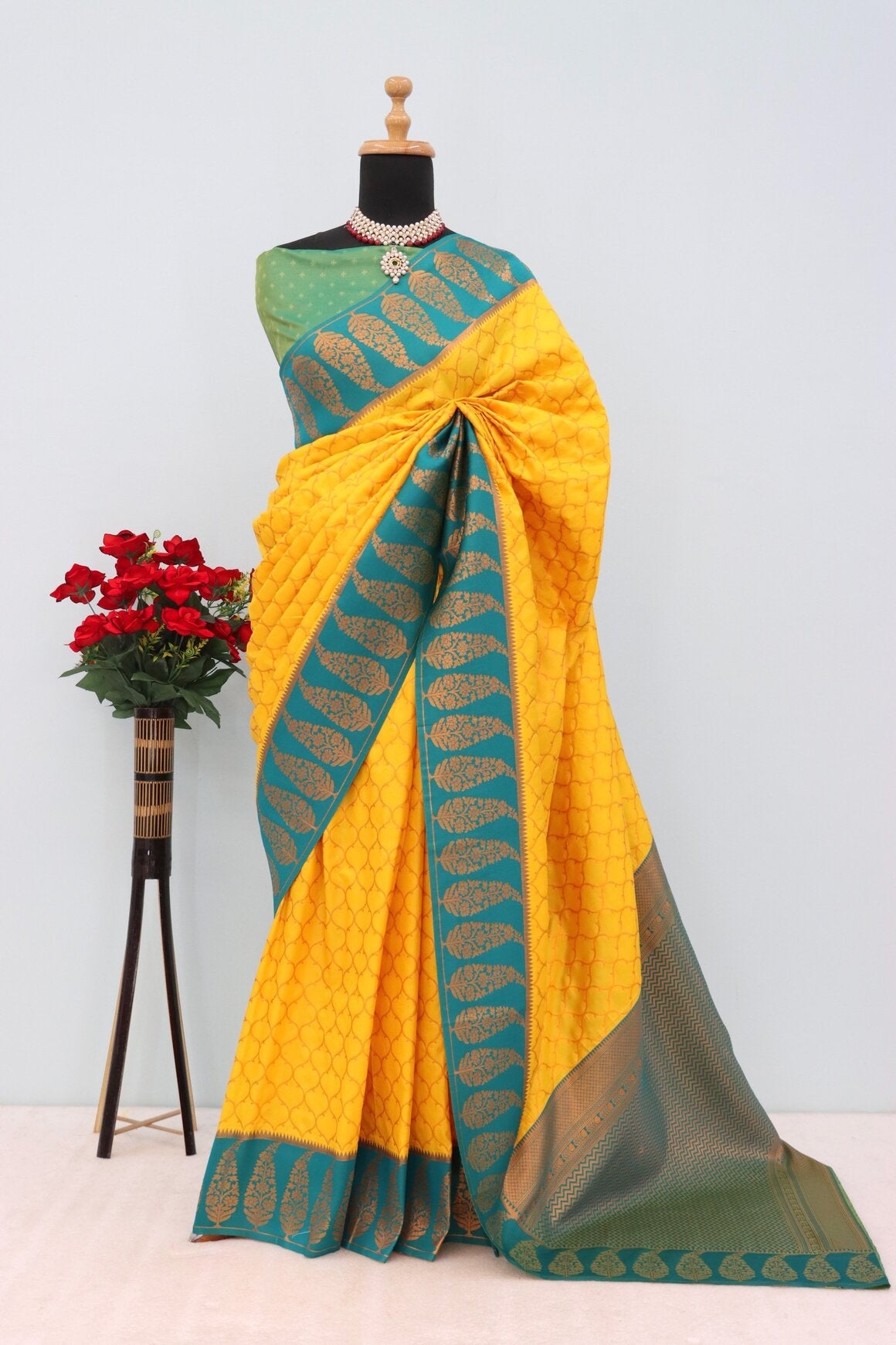Transcendent Yellow Soft Banarasi Silk Saree With Resplendent Blouse Piece