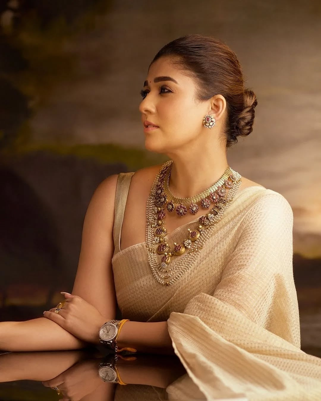 Elegant Style Beige Soft Tissue Silk Saree With Sizzling Blouse Piece