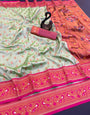 Phenomenal Pista Paithani Silk Saree With Alluring Blouse Piece