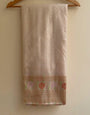 Dissemble Off White Soft Banarasi Silk Saree With Brood Blouse Piece