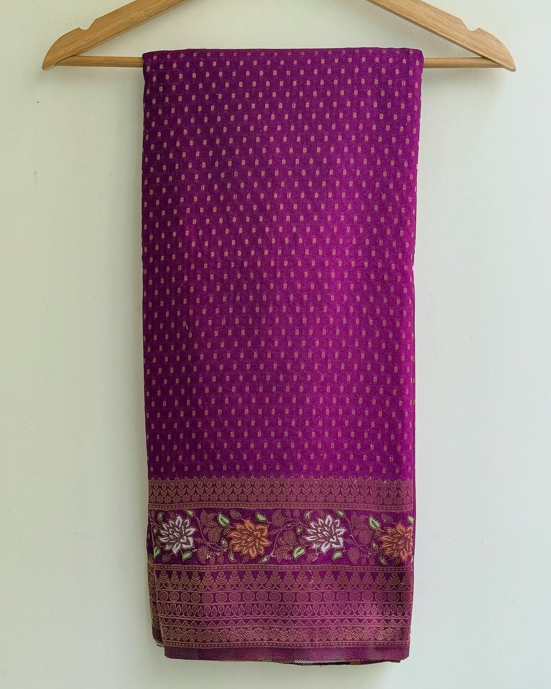 Aplomb Purple Soft Banarasi Silk Saree With Excellent Blouse Piece