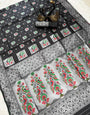 Dalliance Black Paithani Silk Saree With Gorgeous Blouse Piece