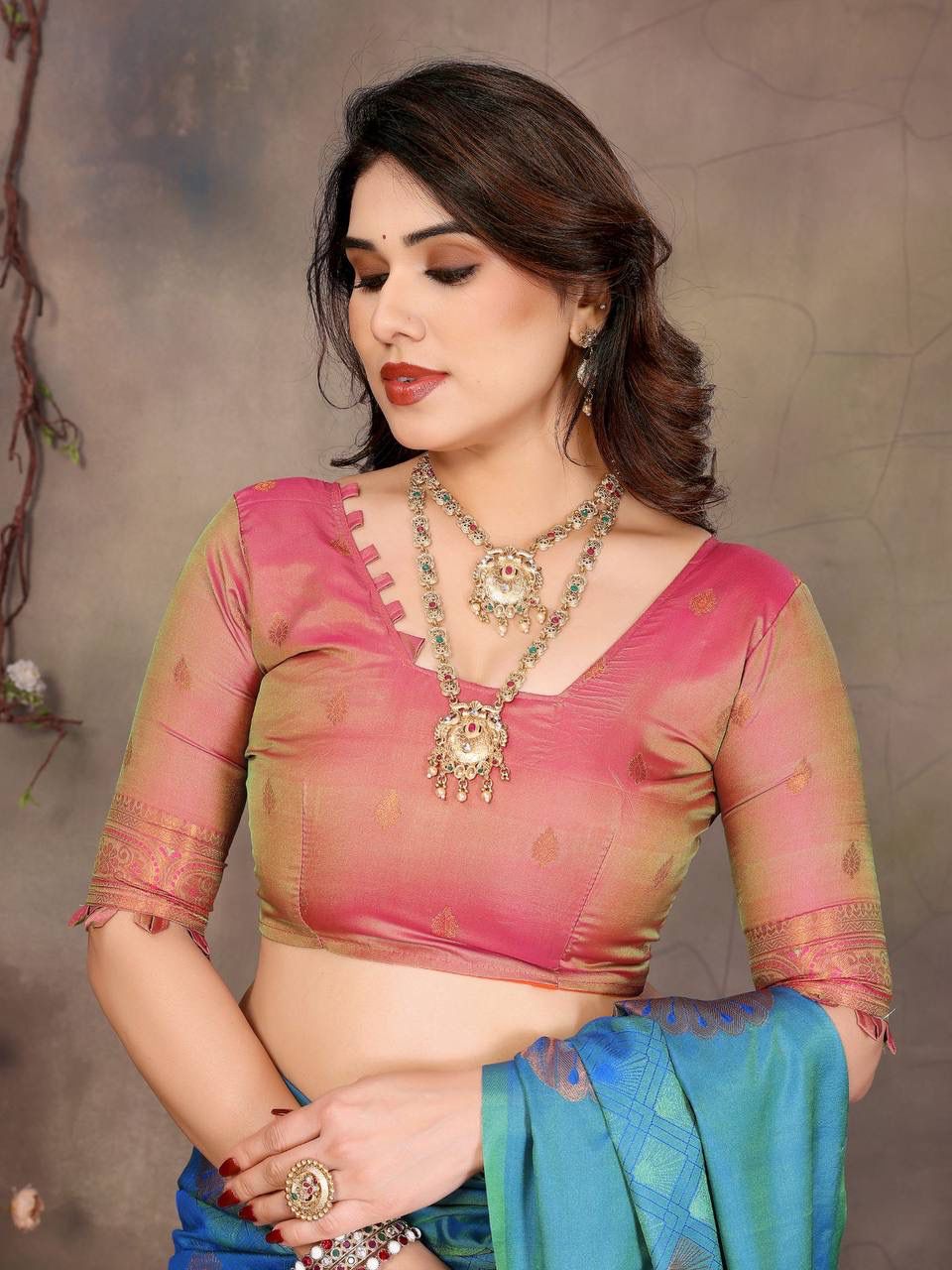 Ornate Blue Soft Banarasi Silk Saree With Desuetude Blouse Piece