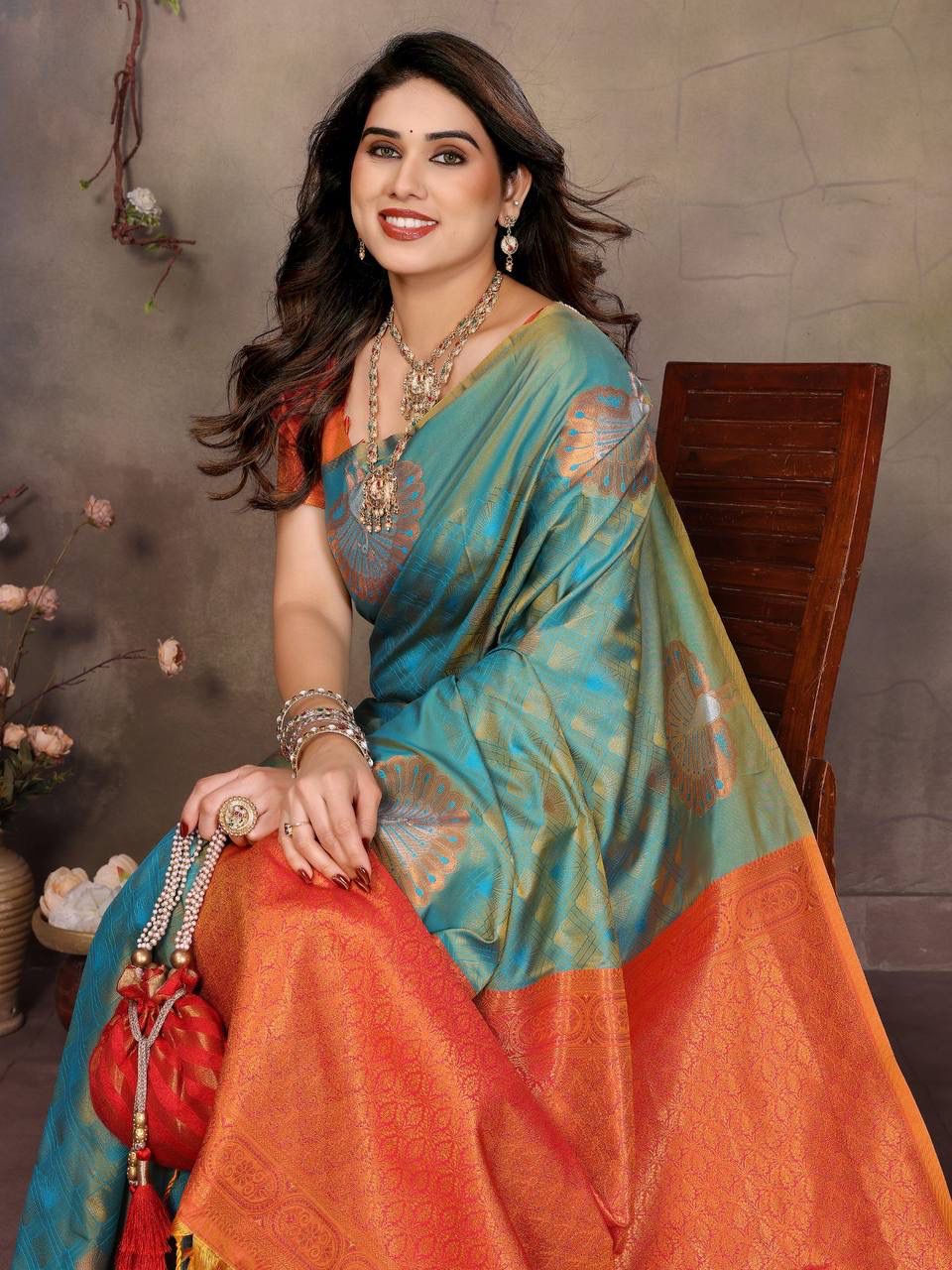 Vibrant Rama Soft Banarasi Silk Saree With Diaphanous Blouse Piece