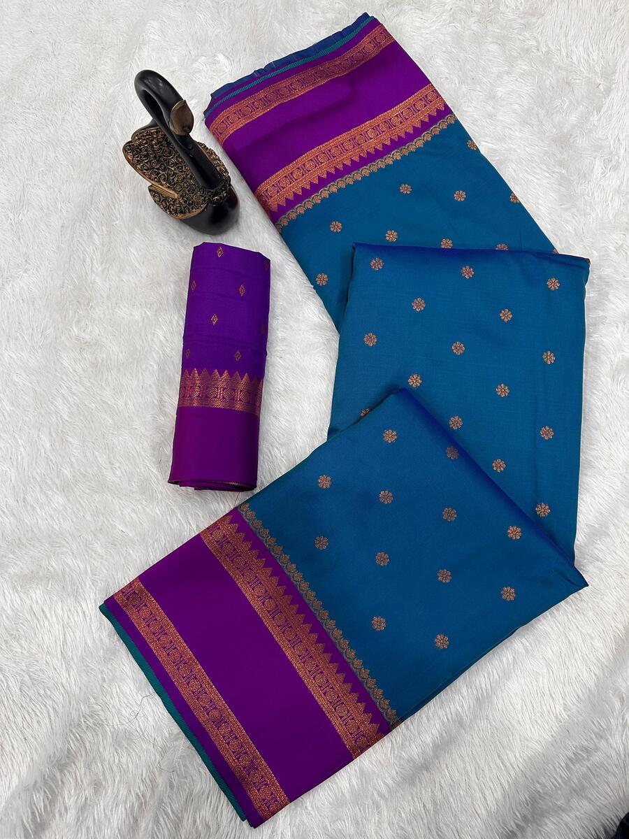 Scrupulous Teal Blue Soft Banarasi Silk Saree With Marvellous Blouse Piece