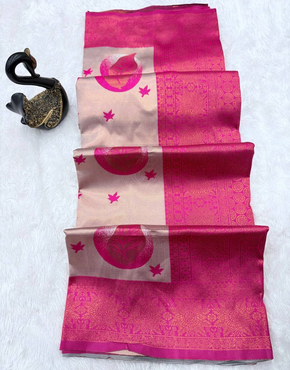Effulgent Beige Soft Silk Saree With Most Flattering Blouse Piece