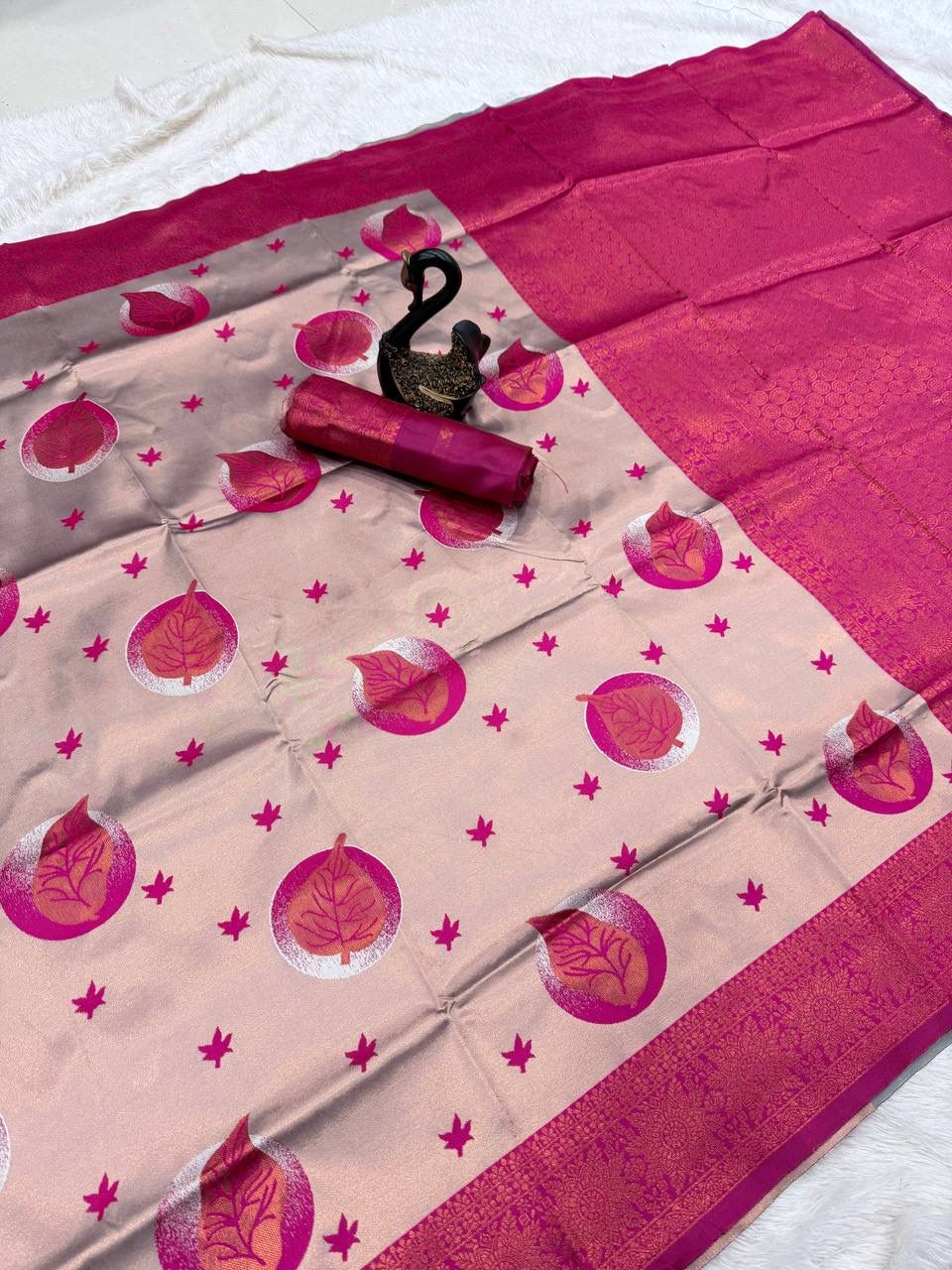 Effulgent Beige Soft Silk Saree With Most Flattering Blouse Piece