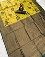 Adorable Yellow Soft Silk Saree With Radiant Blouse Piece