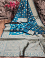 Mesmeric Blue Soft Silk Saree With Gratifying Blouse Piece