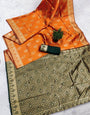 Ebullience Orange Soft Silk Saree With Amiable Blouse Piece