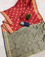 Hypnotic Red Soft Silk Saree With Palimpsest Blouse Piece