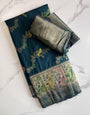 Wonderful Rama Soft Banarasi Silk Saree With Enthralling Blouse Piece