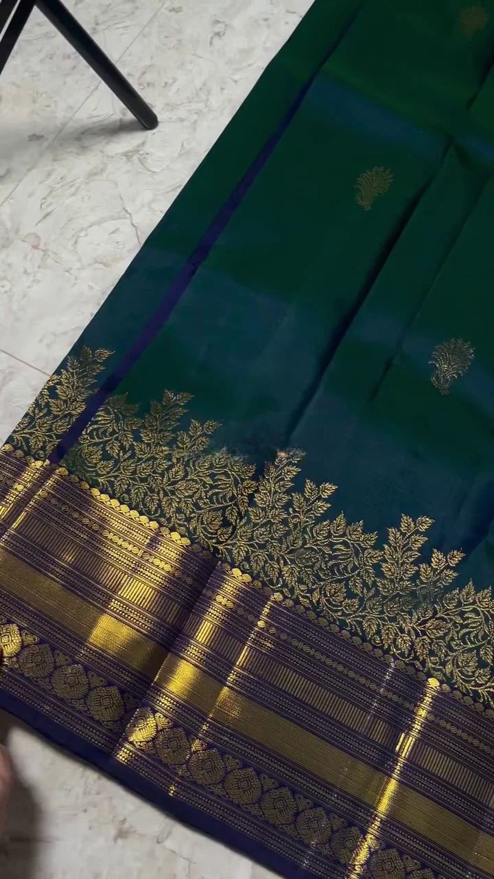 Smart Rama Soft Banarasi Silk Saree With Conflate Blouse Piece