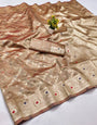 Most Scintilla Beige Soft Banarasi Silk Saree With Felicitous Blouse Piece