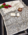 Snazzy Off White Embroidery Work Tussar Silk Saree With Transcendent Blouse Piece