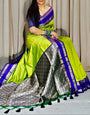Tremendous Parrot Soft Banarasi Silk Saree With Mesmeric Blouse Piece