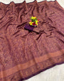 Embrocation Purple Soft Silk Saree With Wonderful Blouse Piece