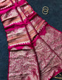 Capricious Dark Pink Banarasi Dola Silk Saree With Enchanting Blouse Piece