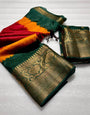 Demanding Maroon Banarasi Dola Silk Saree With Enamoring Blouse Piece