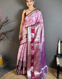 Wonderful Pink Kanjivaram Silk Saree With Adorable Blouse Piece