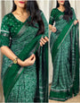 Jewel Green Printed Dola Silk Saree