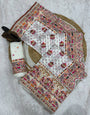 Embrocation Off White Pashmina Saree With Impressive Blouse Piece