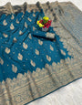 Serendipity Rama Soft Silk Saree With Stunning Blouse Piece