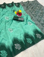 Groovy Sea Green Soft Silk Saree With Scintilla Blouse Piece