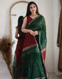 Timber Green Maheshawari Cotton Silk Saree